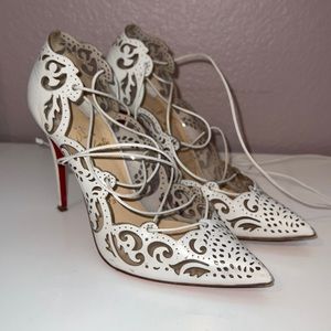 Louis Vuitton Lace Up Pumps White